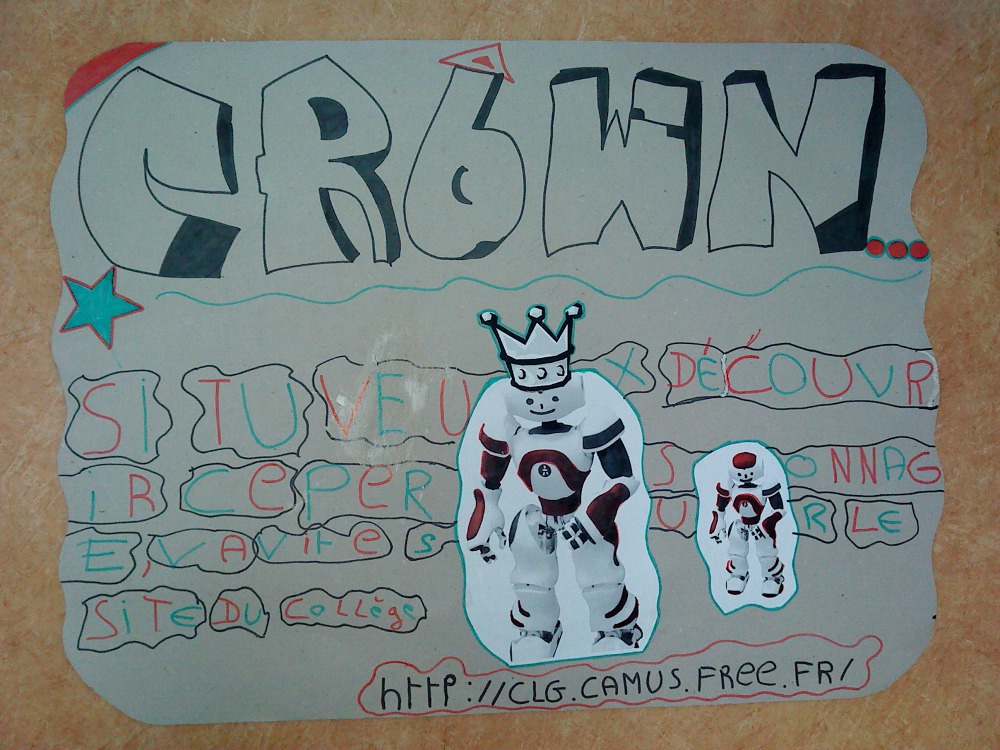 Une des affiches expliquant aux élèves du collège Albert Camus d'Outreau (62) le projet Mister Crown.